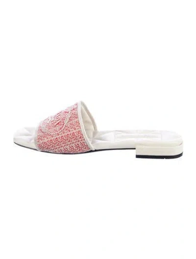 Pre-owned Prada Graphic Print Slides In Red