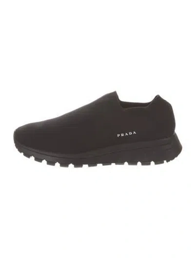 Pre-owned Prada Graphic Print Sneakers In Black