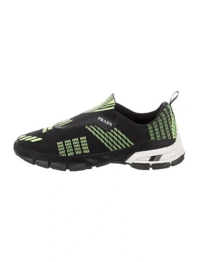 Pre-owned Prada Graphic Print Sneakers In Black