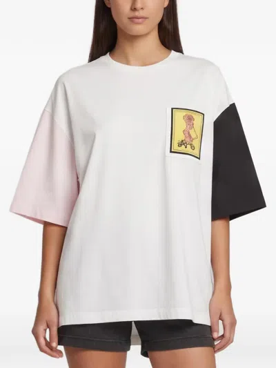 Pre-owned Prada Graphic-patch T-shirt In White