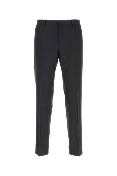 Prada Graphite Wool Pant In Black