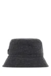 Prada Dark Grey Felt Bucket Hat In Animal Print