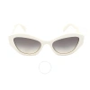 Prada Gray Gradient Irregular Ladies Sunglasses Pr 07ys 142130 53 In Gray / White