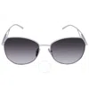 Prada Triangle Logo Round Metal Sunglasses In Gray / Silver