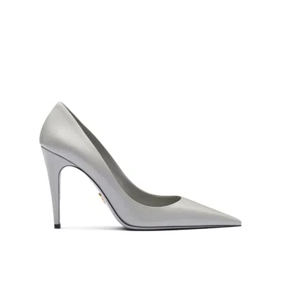 PRADA GRAY LEATHER HIGH HEEL PUMPS