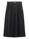 Prada Pleated Wool Flannel Skirt In Black