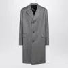 Prada Single-breasted Wool Coat In Gray