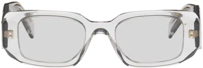 Prada Gray Symbole Sunglasses In 12r30b