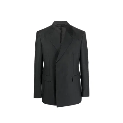Prada Gray Wool Blazer In Black