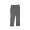 Prada Herringbone-pattern Wool Trousers In Gray
