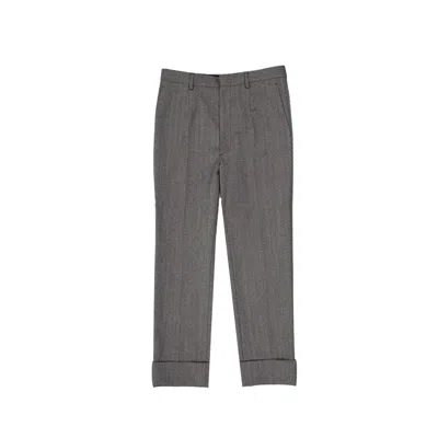 PRADA GRAY WOOL CASUAL PANTS