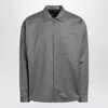 Prada Gray Wool Overshirt With Zip In Gray
