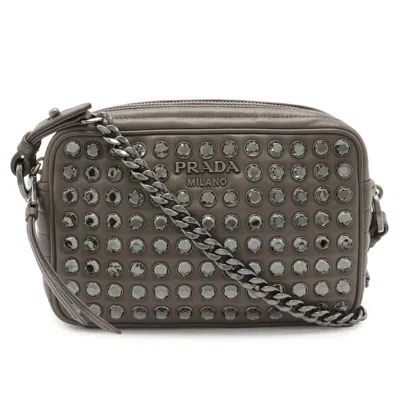 Pre-owned Prada Grayish Leather Clutch Bag Shoulder Bag ()
