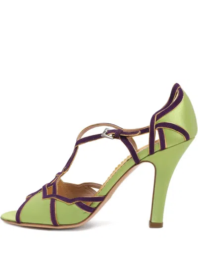 Pre-owned Prada Ankle-strap Sandals In Green