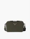 Prada Mens Green Brique Leather Shoulder Bag In Brown