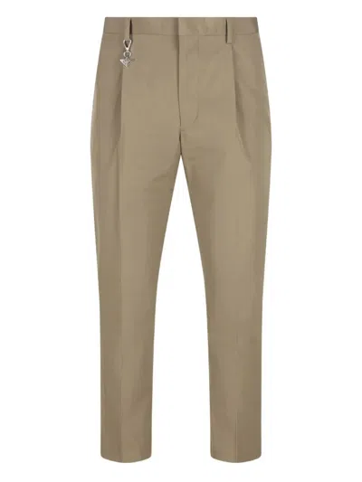 Prada Green Cotton Pants In Brown