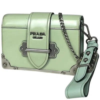 Pre-owned Prada Green Leather Clutch Bag Shoulder Bag ()