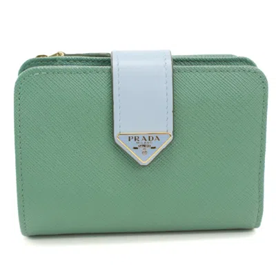 Pre-owned Prada Green Leather Wallet (bi-fold) ()