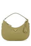 Prada Leather Handbag With Structured Shape And Strap In Brown