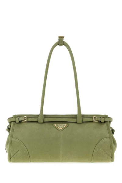 Prada Agave Bonnie Medium Shoulder Bag In Green