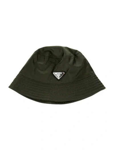Pre-owned Prada Green Nylon Bucket Hat