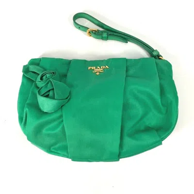 Pre-owned Prada Green Nylon Clutch Bag Pouch ()
