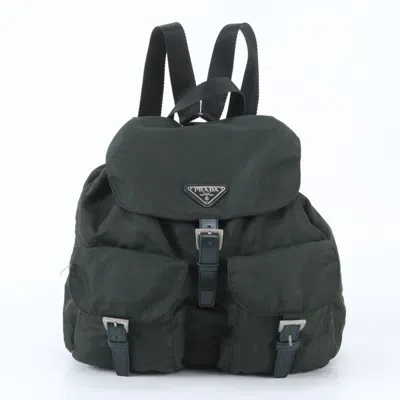 Pre-owned Prada Green Nylon Leather Backpack Handbag ()
