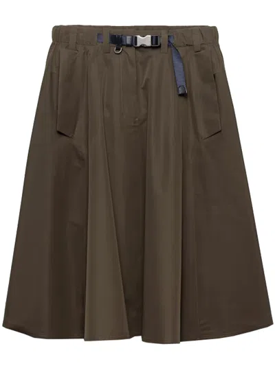Prada Skirt Featuring Belt Loops And Flap Detail In Black