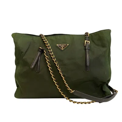 Pre-owned Prada Green Nylon Tote Bag ()