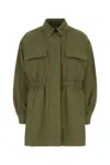 Prada Womens Green Old Panama Drawstring-waist Cotton Jacket