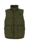 Prada Piumino Smanicato In Re-nylon Verde Militare Uomo In Green