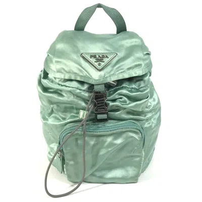 Pre-owned Prada Green Satin Backpack ()