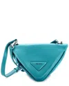 Prada Green Sheep Leather Triangle Convertible Zip Handbag Small (authentic  Pre-loved) In Blue