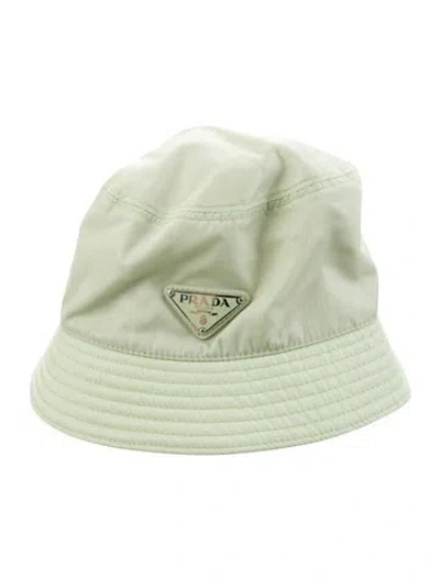 Pre-owned Prada Green Silk Felt Bucket Hat