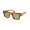 Prada Symbole Rectangle-frame Sunglasses In Green