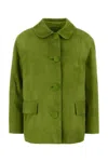 Prada Giacca In Pelle Scamosciata Verde Donna In Mela