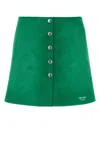 Prada Minigonna In Pelle Scamosciata Verde Prato Donna In Green