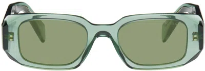 Prada Green Symbole Sunglasses In 11r10e