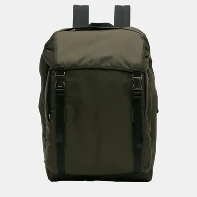 Pre-owned Prada Green Tessuto Re-nylon Montagna Backpack