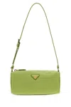 Prada Green Triangle Logo Shoulder Bag In Green