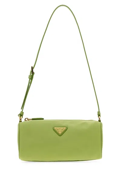 Prada Green Triangle Logo Shoulder Bag