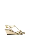 Prada Metallic Wedge Sandals Ankle Strap Open Toe In Multi
