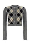 Prada Grey Cashmere Cardigan In Gray