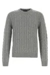 Prada Cashmere Crew Neck Sweater In Gray