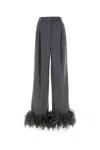 Prada Grey Cashmere Wide-leg Pant In Gray