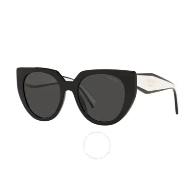 Prada Pr 14ws 09q5s0 52mm Womens Cat-eye Sunglasses In Black