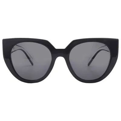 Pre-owned Prada Grey Cat Eye Ladies Sunglasses Pr 14ws 09q5s0 52 Pr 14ws 09q5s0 52 In Gray