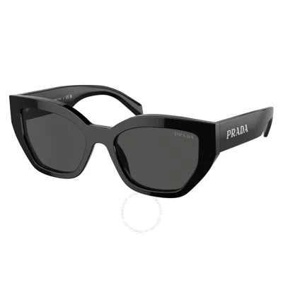 Prada Grey Cat Eye Ladies Sunglasses Pr A09s 1ab5s0 53 In Black