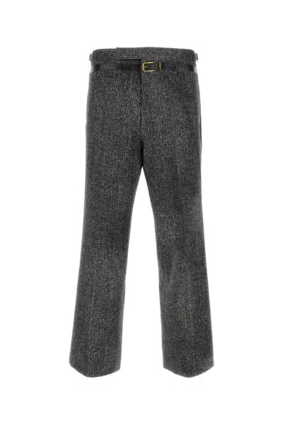 Prada Grey Cotton Gabardine Pants In Multicoloured