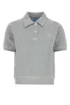 Prada Grey Cotton Polo Shirt In Gray